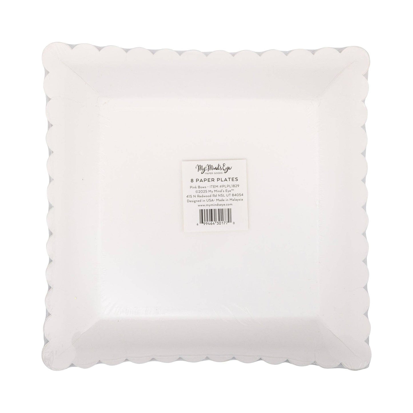 PLPL1829 - Pink Multi Bows Paper Plate