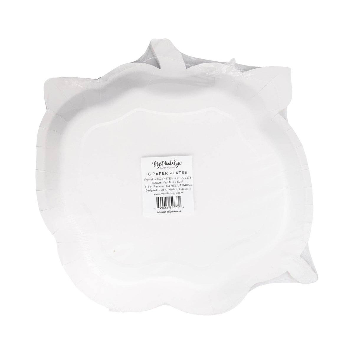 PLPL2676 - PUMPKIN GOLD FOIL BOW 10" PAPER PLATE (8ct)