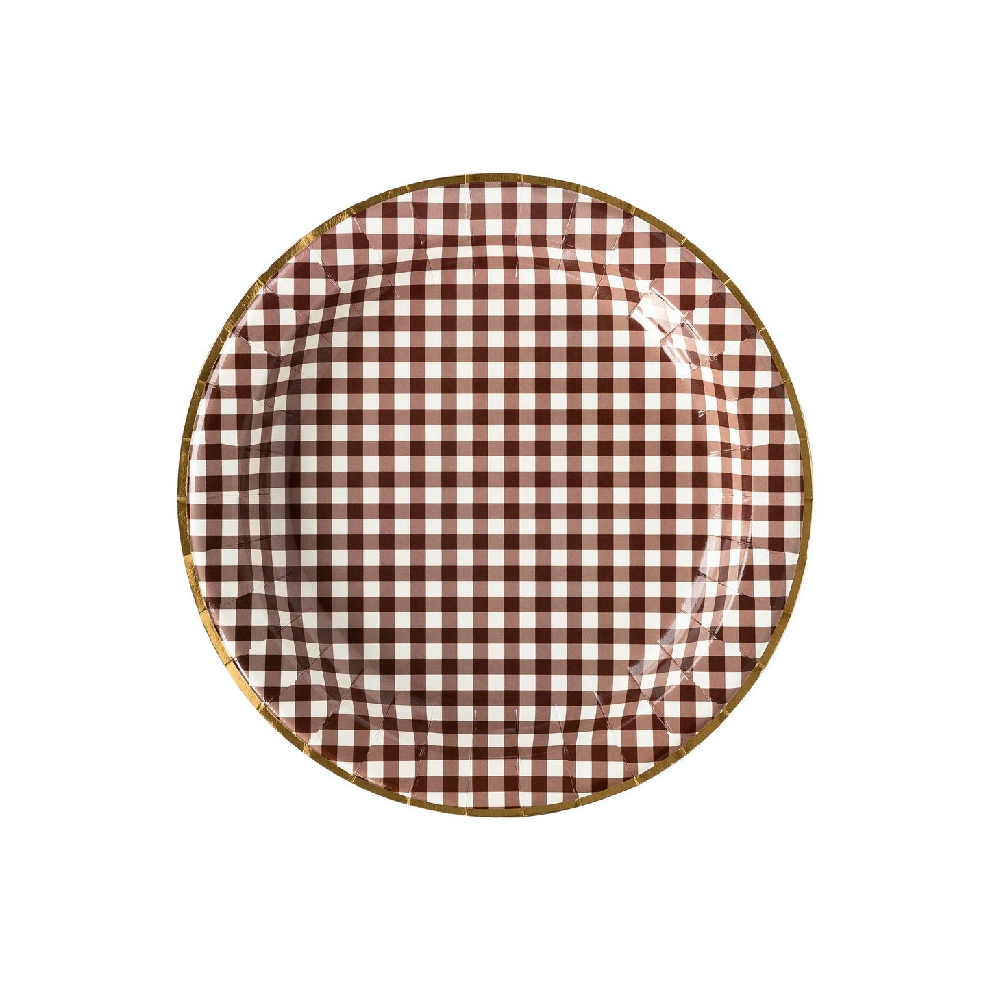 Harvest Brown Gingham Check 11" Plate