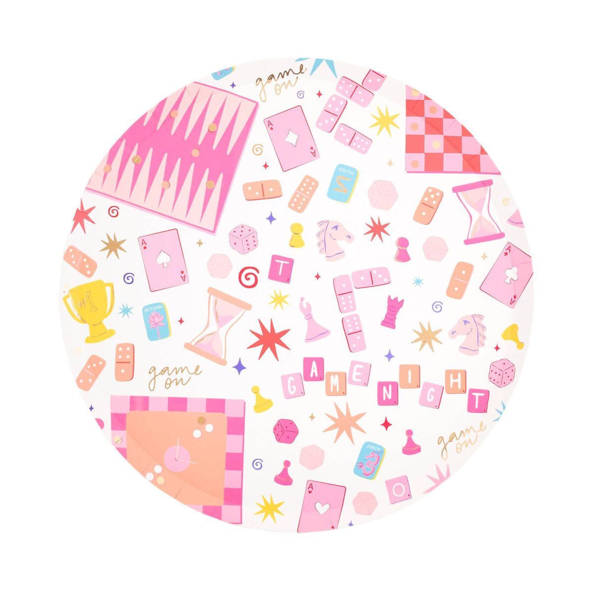 Game Night Pattern Dinner Plates