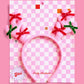 Pink Reindeer Holiday Headband - stuffed reindeer Christmas
