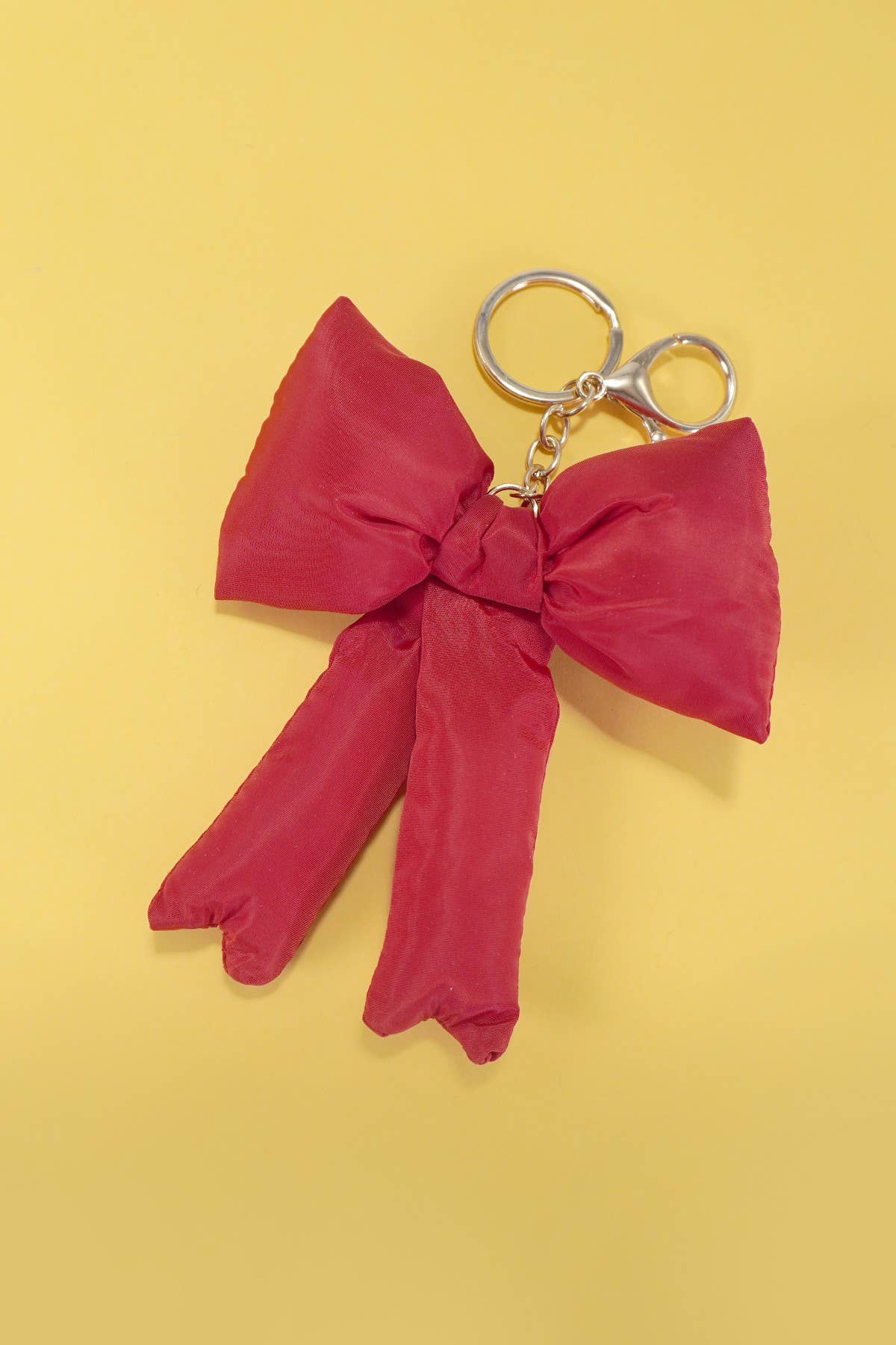 TRENDING PUFFY BOW RIBBON BAG CHARM KEYCHAIN | 40KC109: Pink