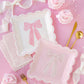 PLPL1828 - Large Pink Bows Paper Plate Set