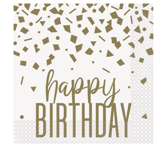 Gold Confetti Birthday Napkins