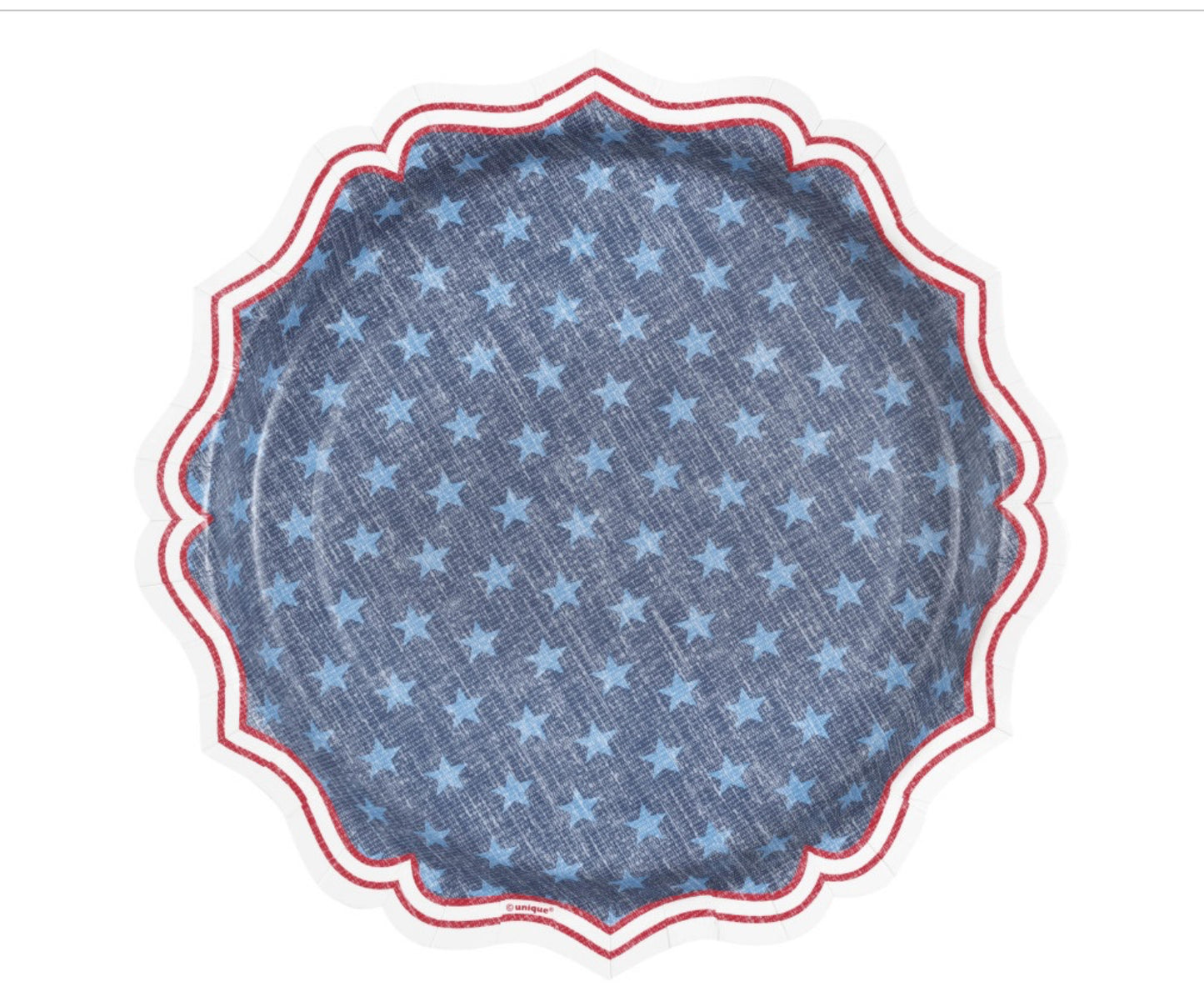 Classic Americana Shaped Edge Round 9.25” Plates 8ct
