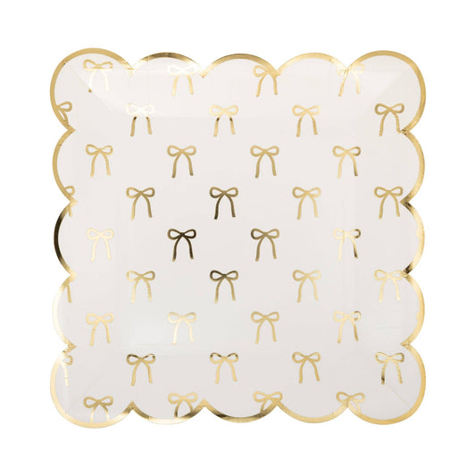 PLPL1681 - Gold Bows Paper Plate