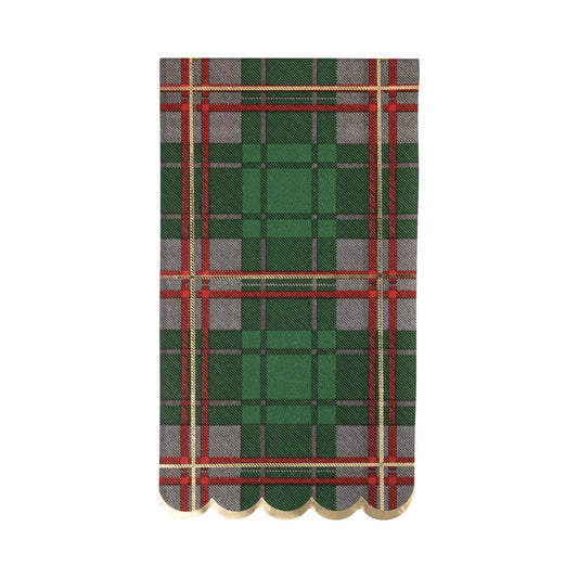 PLD1239 - Green Christmas Plaid Dinner Napkin