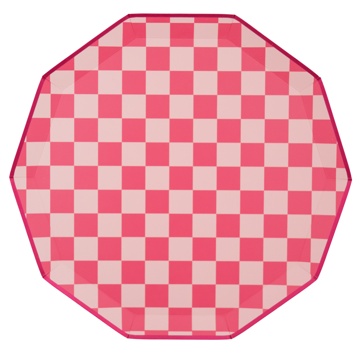 PINK CHECKERED SIGNATURE DINNER PLATES