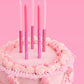 Pink Glitter Candles, Birthday Girl, Cake Topper, Cupcake
