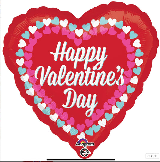Heart Border Valentines Foil 18”