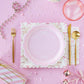PLPL1830 - Round Pink Bows Paper Plate