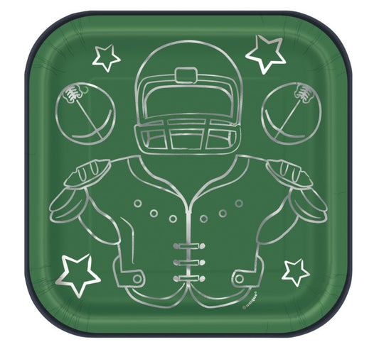 Game Face Football 7” Plate- 8ct