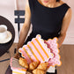 BLL1239 - White & Black Striped Cocktail Napkin