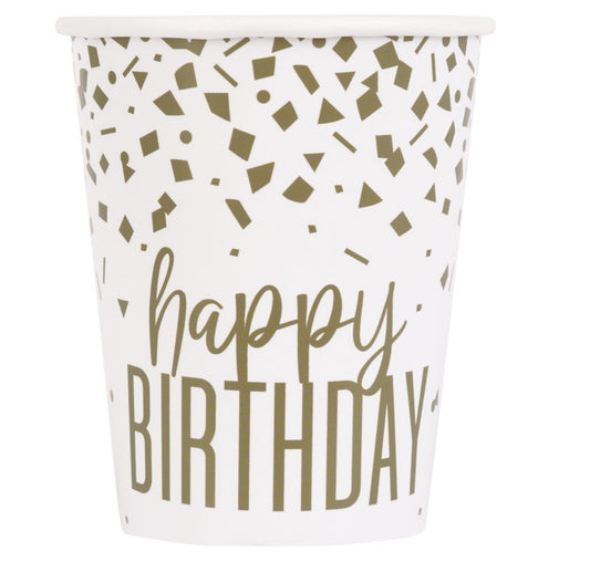 Gold Confetti Birthday 9oz cups