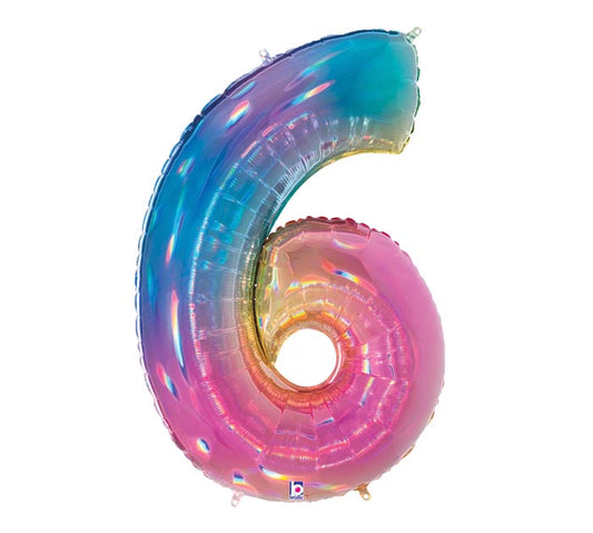 40” Number 6 (Rainbow Holographic)