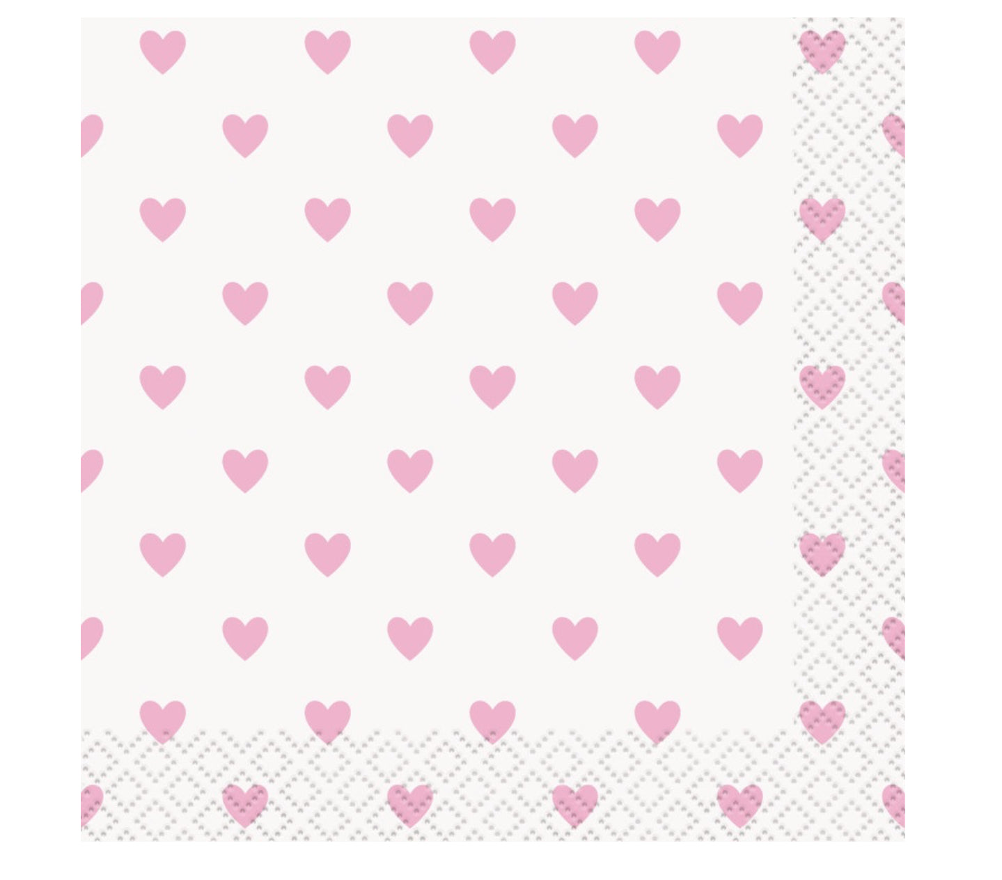 Pink Heart Beverage Napkins