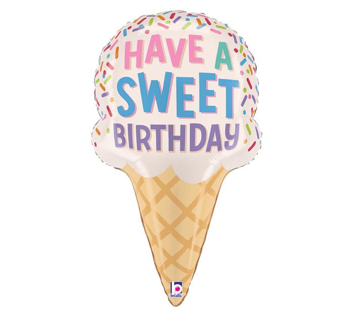28" PKG SWEET BIRTHDAY ICE CREAM CONE