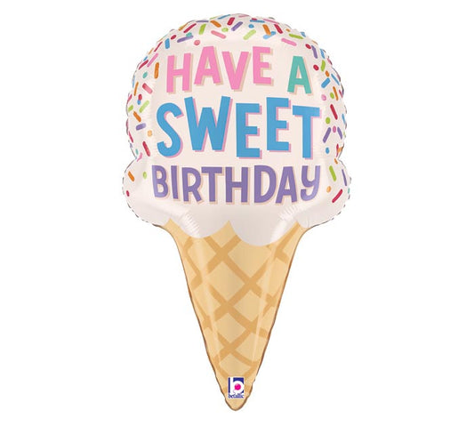 28" PKG SWEET BIRTHDAY ICE CREAM CONE