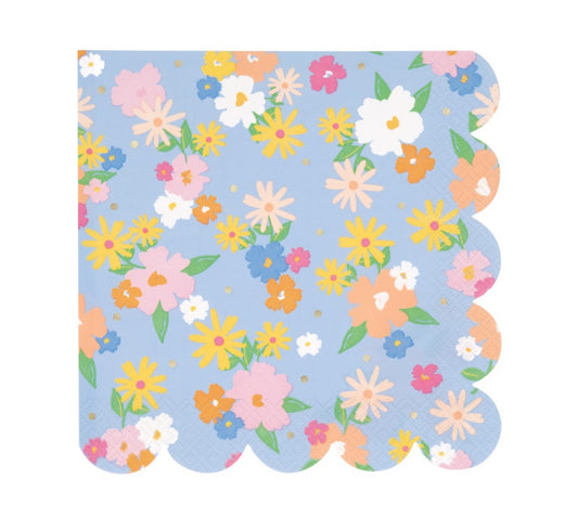 Spring Garden Scalloped Luncheon Napkins 16ct - Foil Stamping