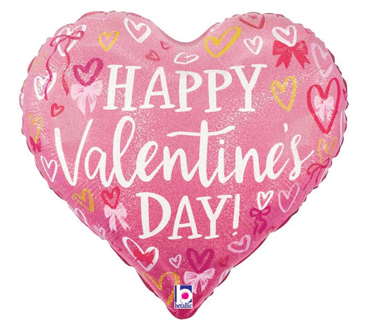Pink Bow Happy Valentines Day STD Foil