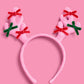 Pink Reindeer Holiday Headband - stuffed reindeer Christmas