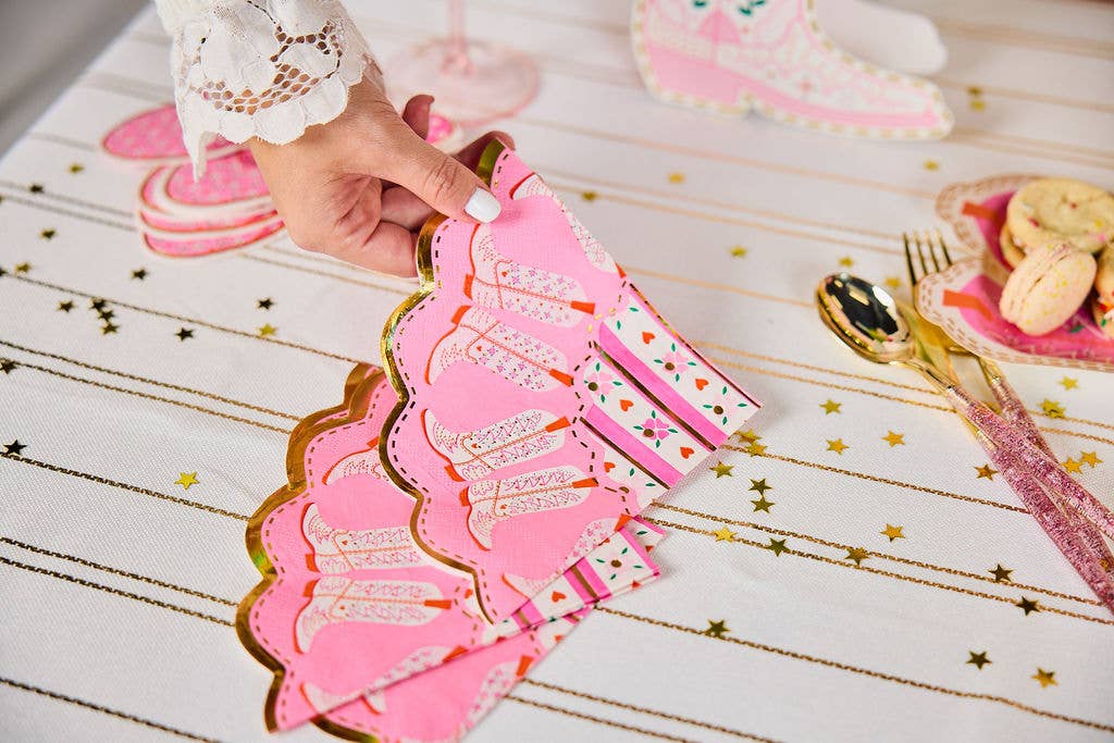 Boot Scoot Blooms Diecut Dessert Napkin Set
