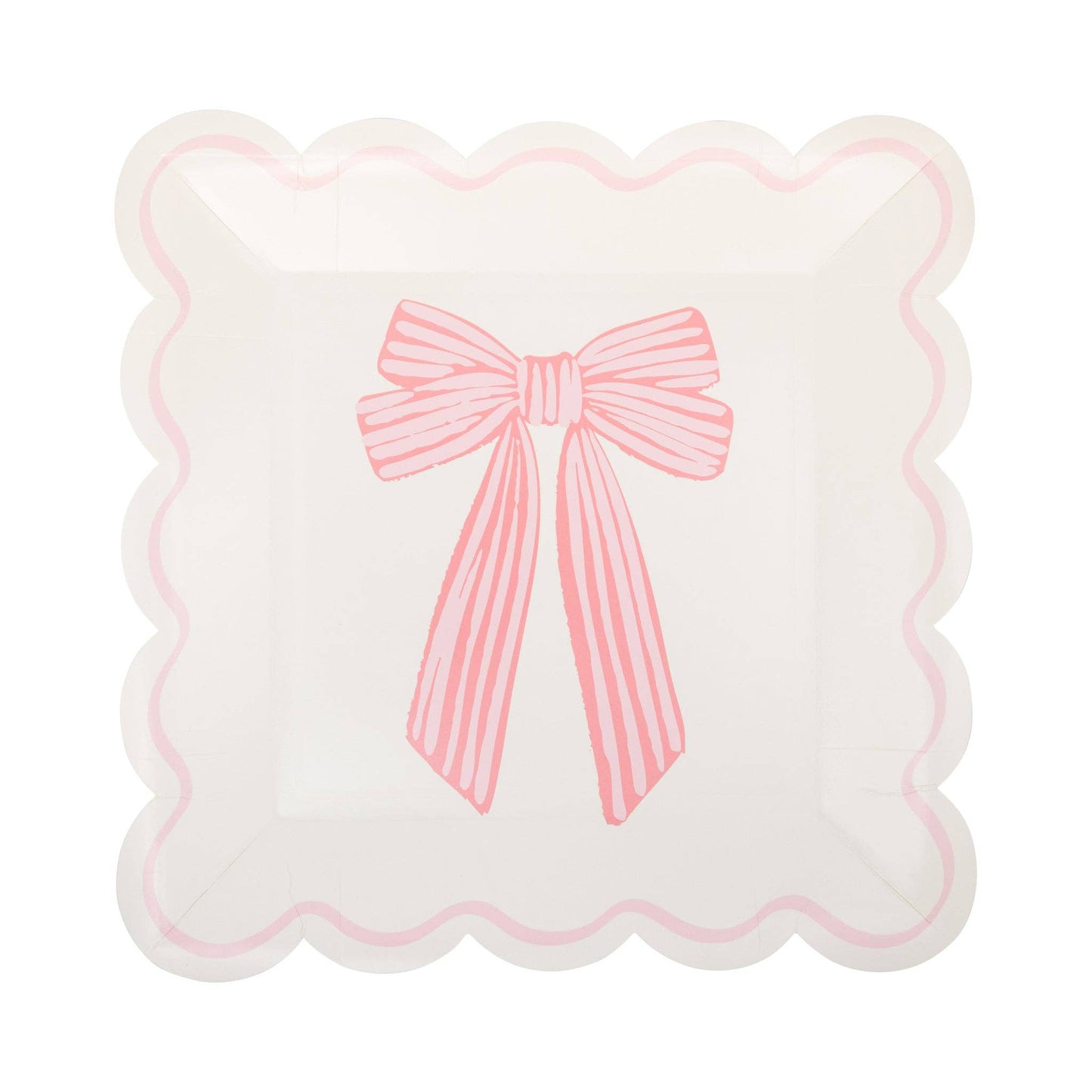 PLPL1828 - Large Pink Bows Paper Plate Set