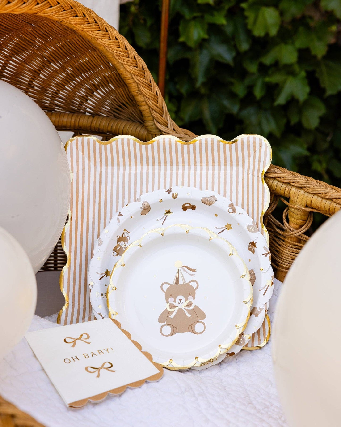 BAB1145 - Teddy Bear Baby Dessert Plate