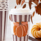 PLTG1825 - Striped Bow Pumpkin Pink To Go Cups (8ct 16oz)