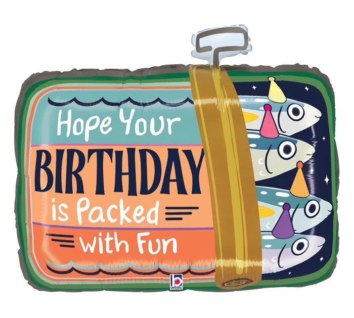25" PKG HBD SARDINE BIRTHDAY SHAPE