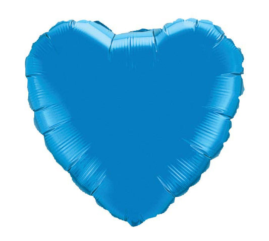 Mettalic Blue Heart Foil 18”