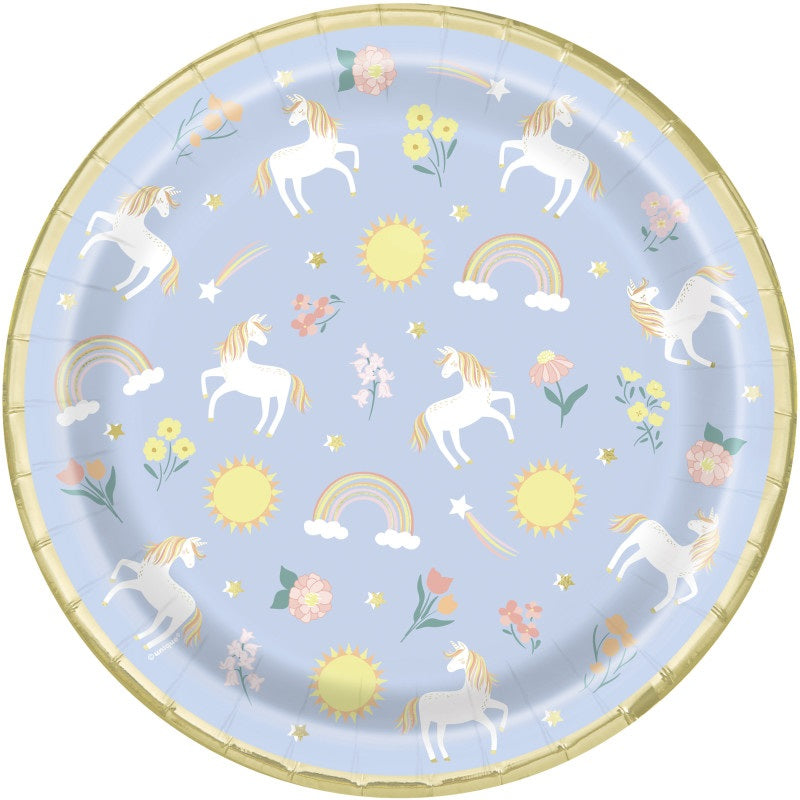 Unicorn 9” Plates- 8ct