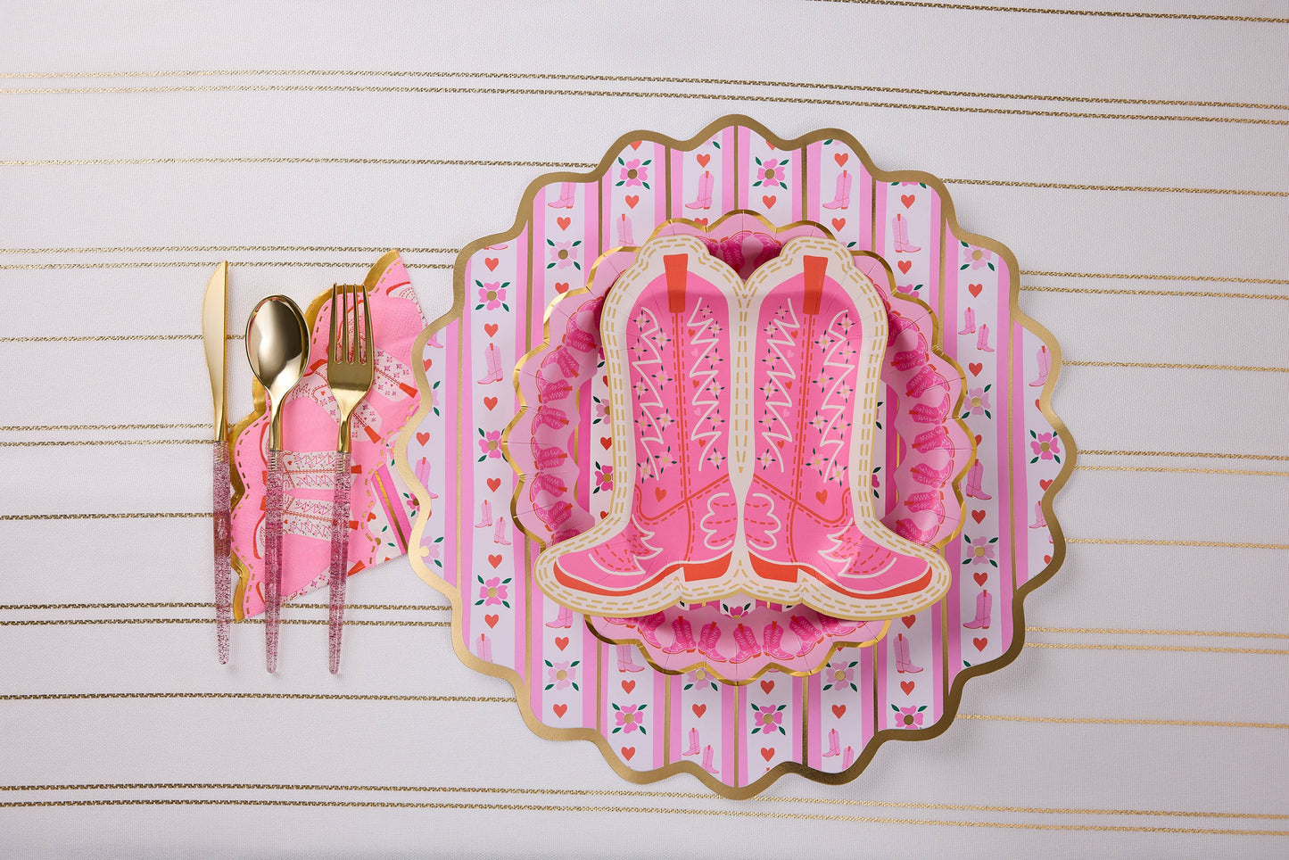 Boot Scoot Blooms Diecut Dessert Napkin Set