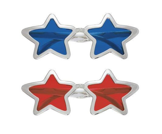 Silver Foil Star Novelty Glasses