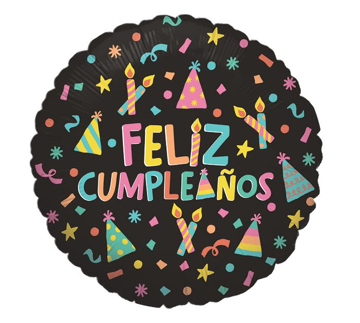 Feliz Cumpleanos Confetti Balloon 17”