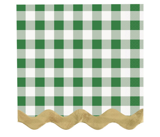 Garden Party Plaid Scalloped Napkins