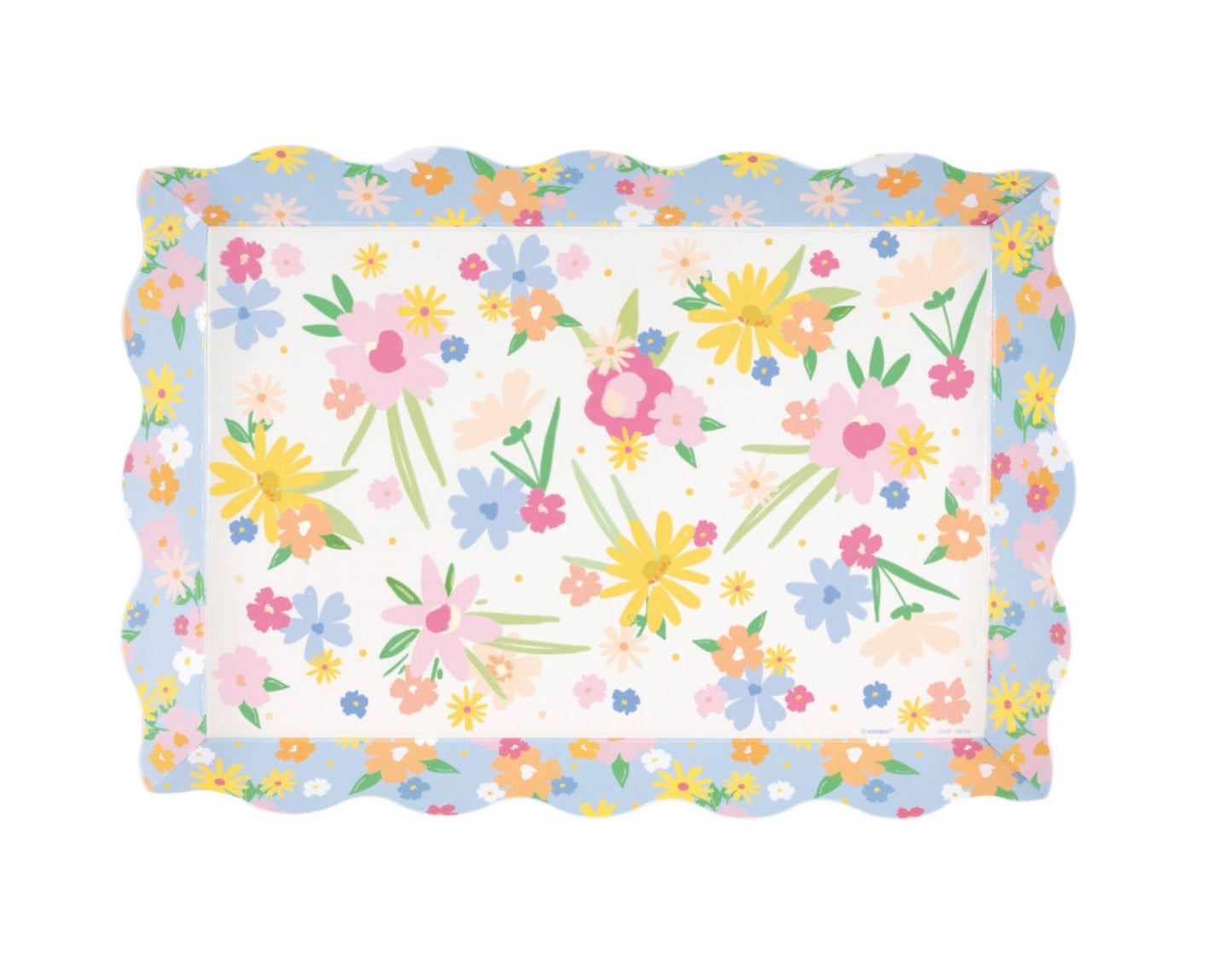 Spring Garden Scalloped Paperboard Serving Tray