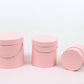 Simple Solid Color Round Hat Flower Box with Lid: Pink / Small