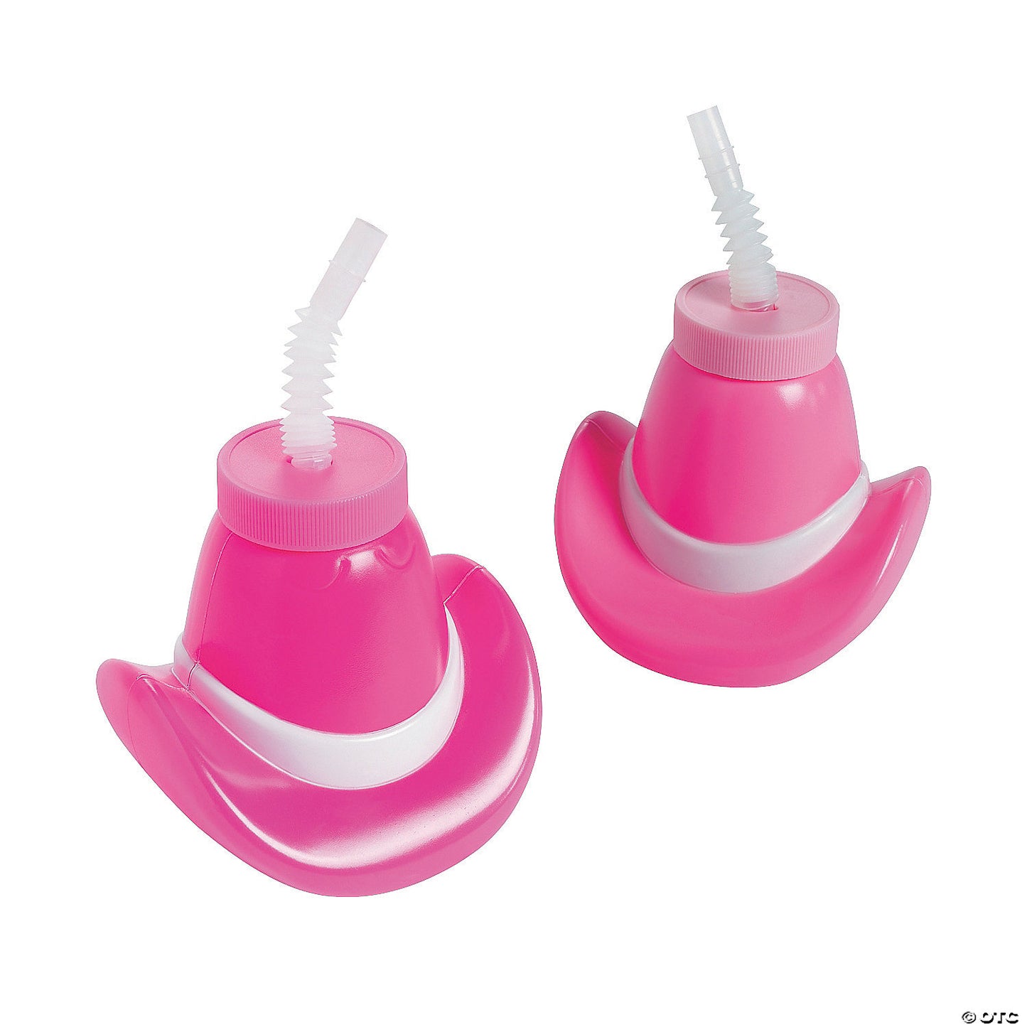 Pink Cowgirl Hat Cup with Straw