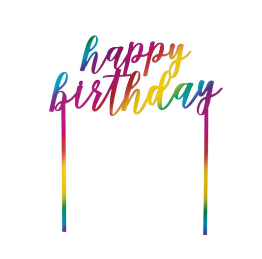 Happy Birthday Rainbow Cake Topper
