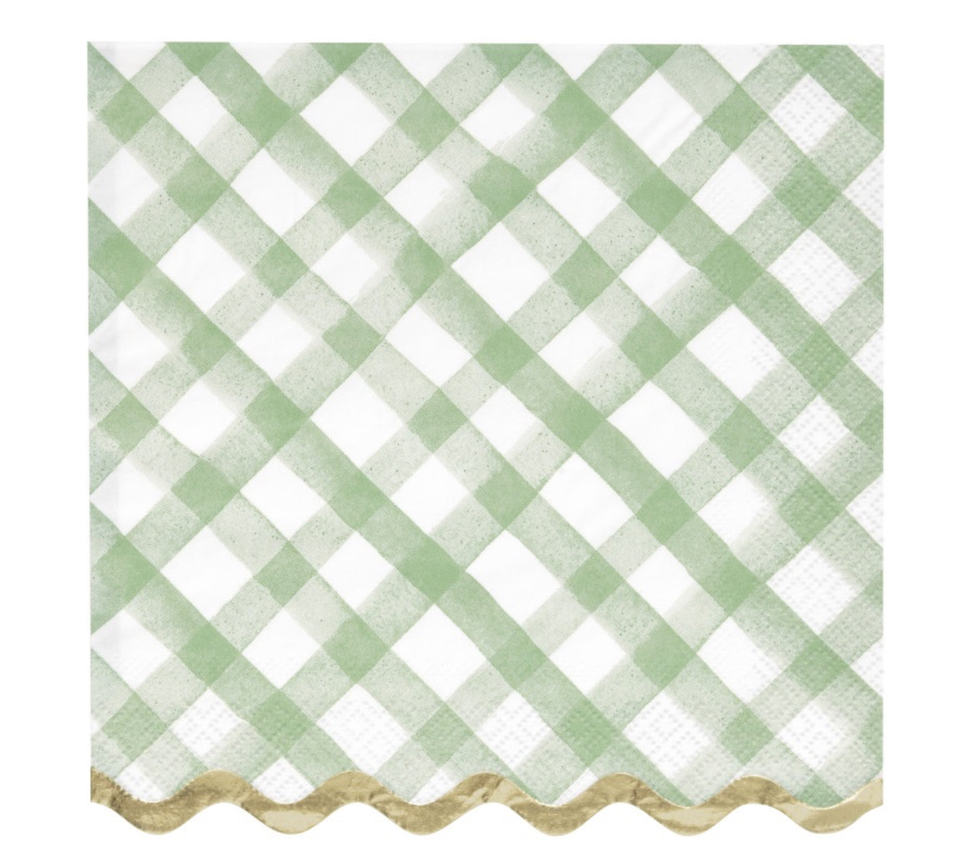 Green Gingham Napkins 16ct