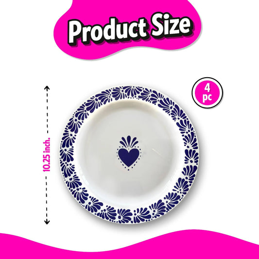 Talavera Azul Disposal Dinner Plates 4ct