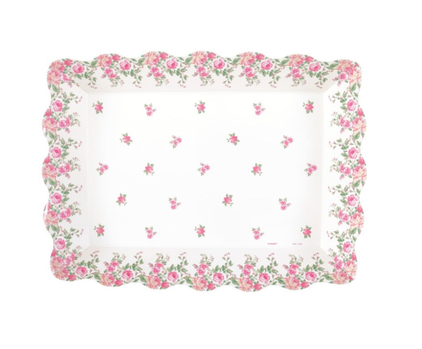 Golden Garden Party Scalloped Edge Paper Serving Tray