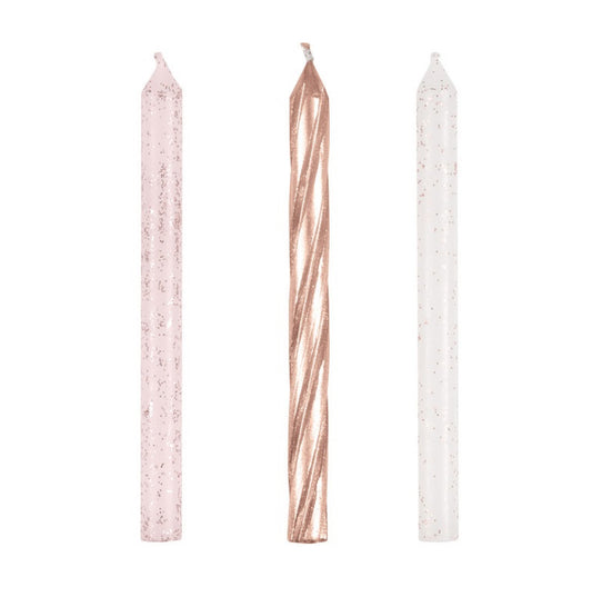 Rose Gold Spiral Candles 24ct
