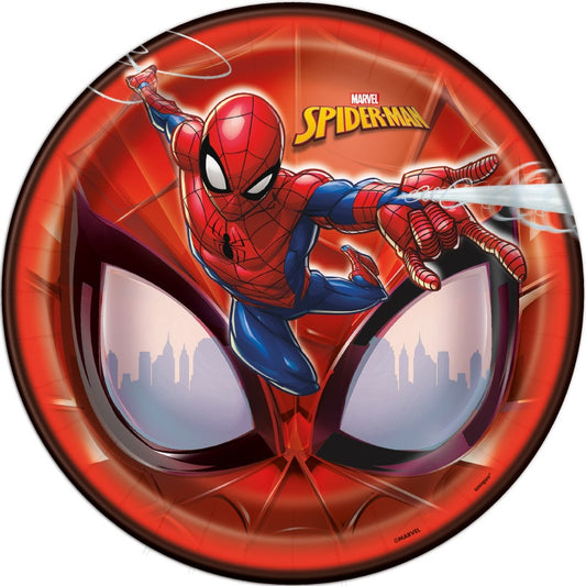 Spiderman 9” Plate- 8ct