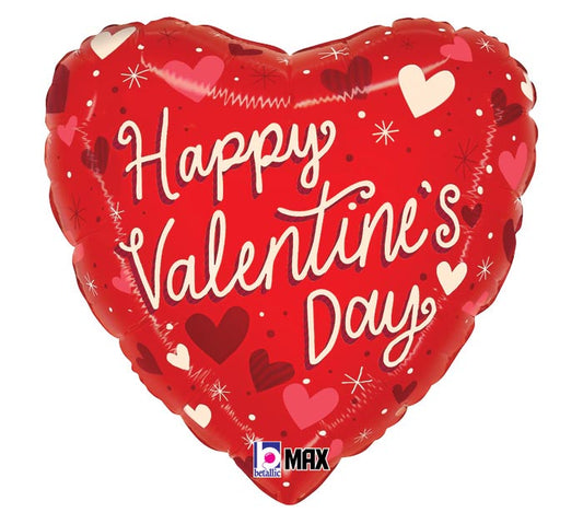 Red Blush Valentines Heart Foil Balloon