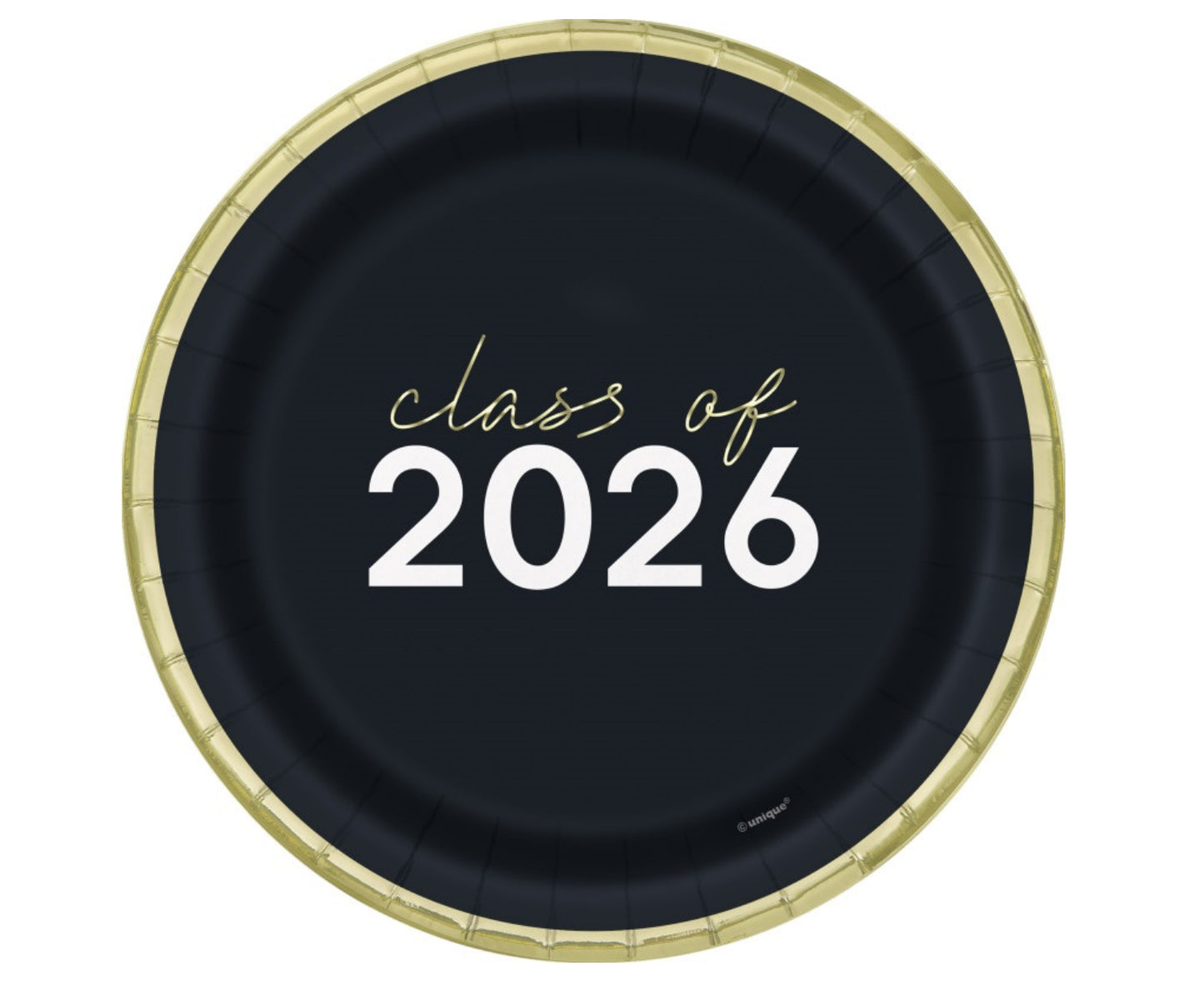 Party Grad "Class of 2026" Round 7" Dessert Plates 8ct - Foil Board