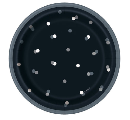 Black Birthday Plates 7”