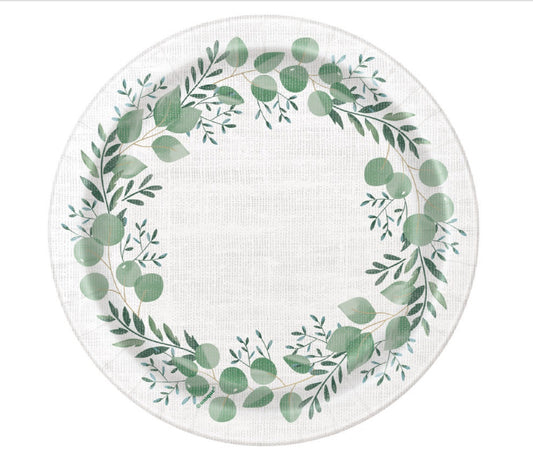 Greenery Dessert Plate- 8ct