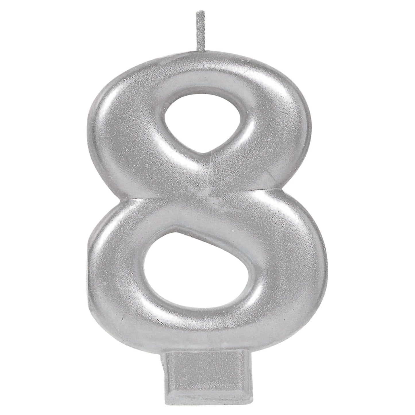 Silver Number 8 Candle